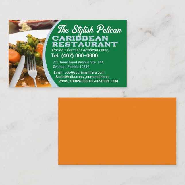 Your Photo Chef Cook Restaurant Catering Services Business Card (Front/Back)