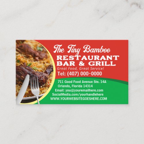 Your Photo Chef Cook Restaurant Catering Services Business Card