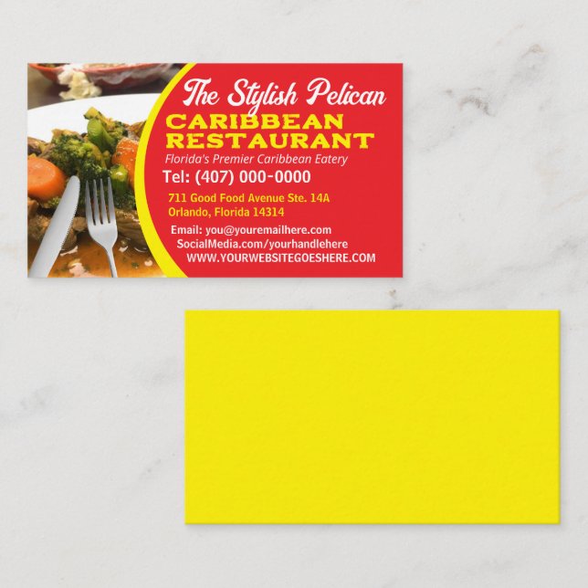 Your Photo Chef Cook Restaurant Catering Services Business Card (Front/Back)