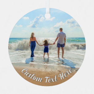 Your Photo Christmas Ornament with Custom Text