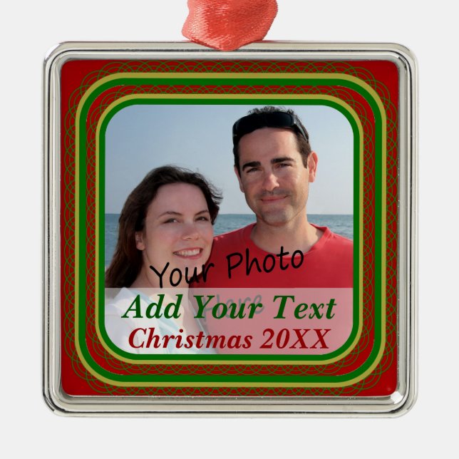 Your Photo Christmas Premium Ornament (Front)