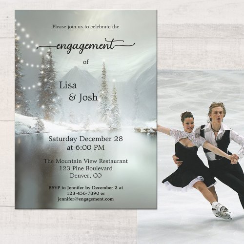 Your Photo Christmas Winter Engagement Invitation