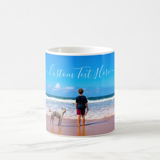 Your Photo Coffee Mug Gift with Custom Text (Center)