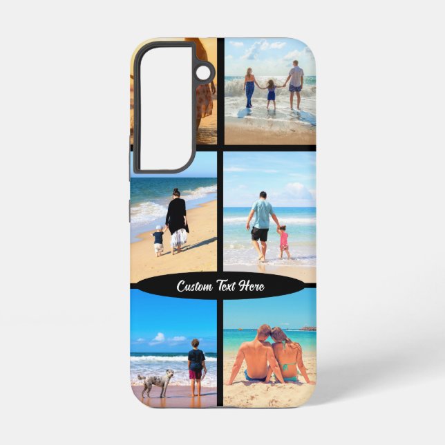 Your Photo Collage and Custom Text Personalized Samsung Galaxy Case (Back)