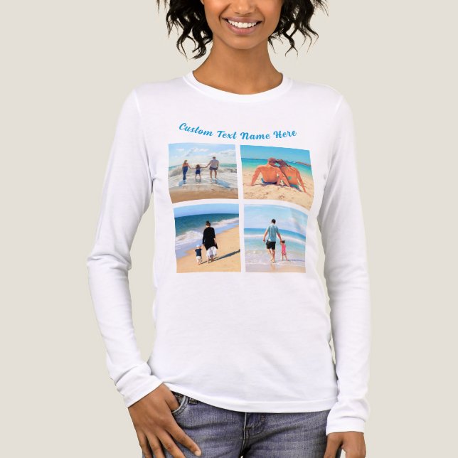 Your Photo Collage and Custom Text Personalized Tri-Blend Shirt (Front)