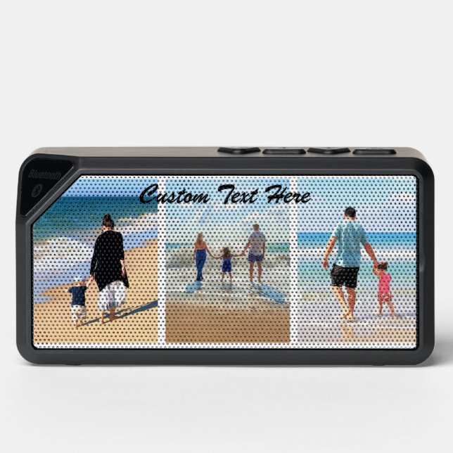 Your Photo Collage Bluetooth Speaker Custom Text (Front)