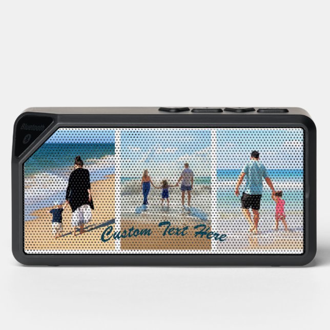 Your Photo Collage Bluetooth Speaker Custom Text (Front)