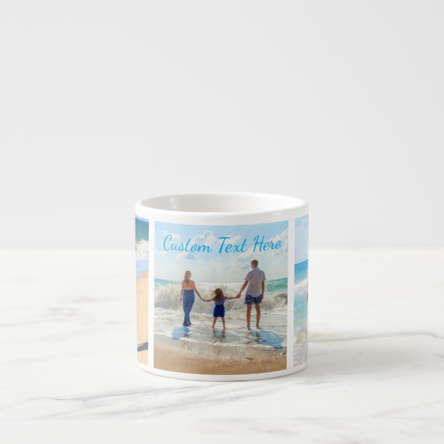 Your Photo Collage Espresso Mug with Custom Text (Front)