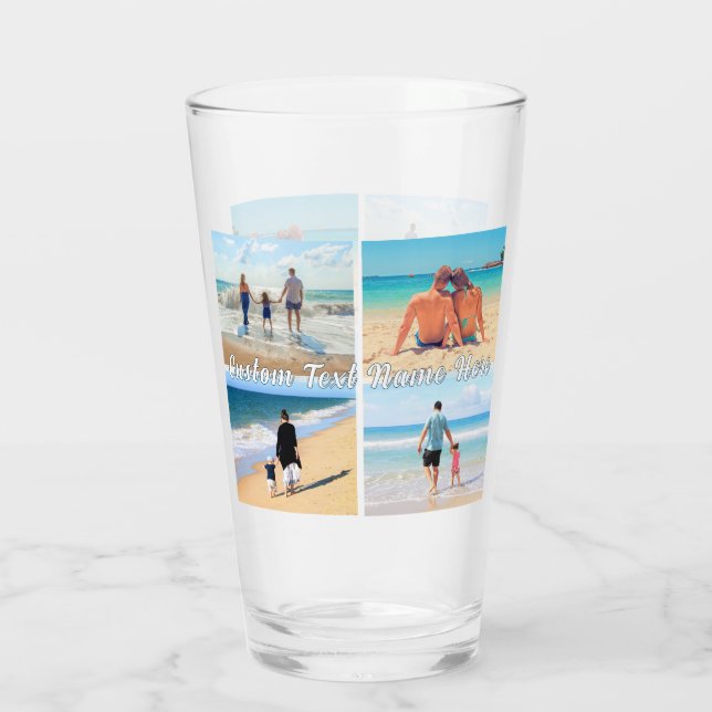 Your Photo Collage Glass Personalized Text (Back)