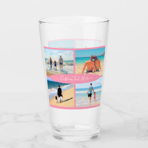 Your Photo Collage Glass with Custom Text