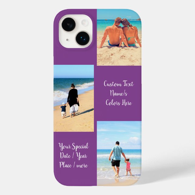 Your Photo Collage iPhone Case Custom Text Name (Back)