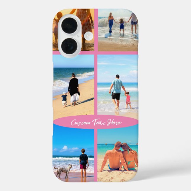 Your Photo Collage iPhone Case with Custom Text (Back)