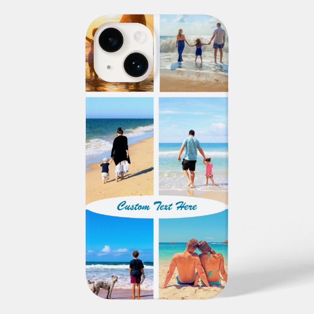 Your Photo Collage iPhone Case with Custom Text (Back)