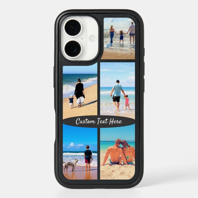 Your Photo Collage iPhone Case with Custom Text (Back)