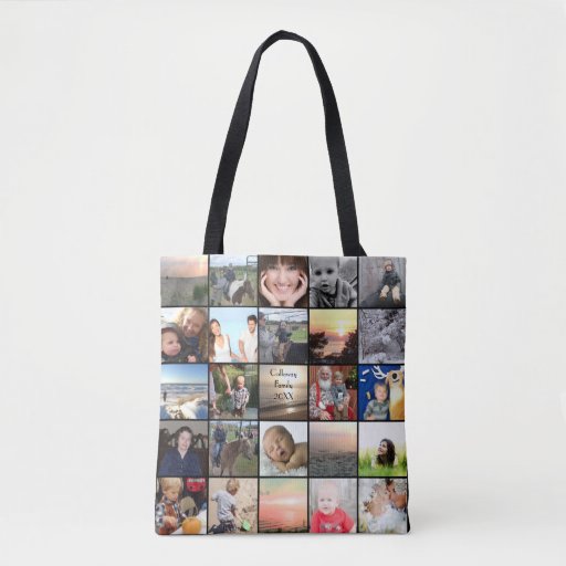 Your Photo Collage Pattern Tote Bag | Zazzle