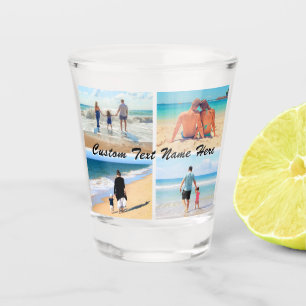 Your Photo Collage Shot Glass with Custom Text
