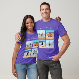 Your Photo Collage T-Shirt with Custom Text Name
