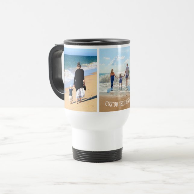 Your Photo Collage Travel Mug Gift and Custom Text (Front Left)