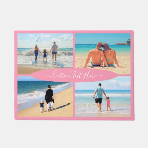 Your Photo Collage with Custom Text Doormat