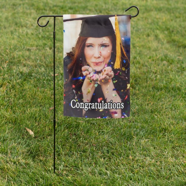 Your Photo Congratulations Graduation Garden Flag (In SItu)
