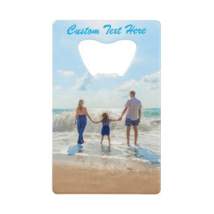 Your Photo Credit Card Bottle Opener Custom Text