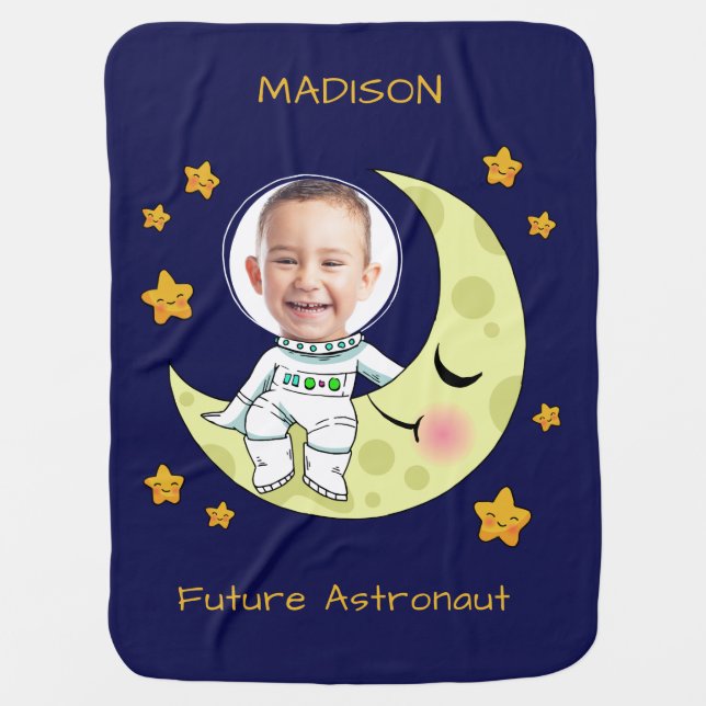 YOUR PHOTO custom Astronaut baby blanket (Front)