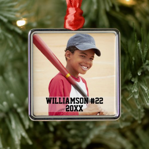 Your Photo Custom Baseball or Your Sport Metal Ornament