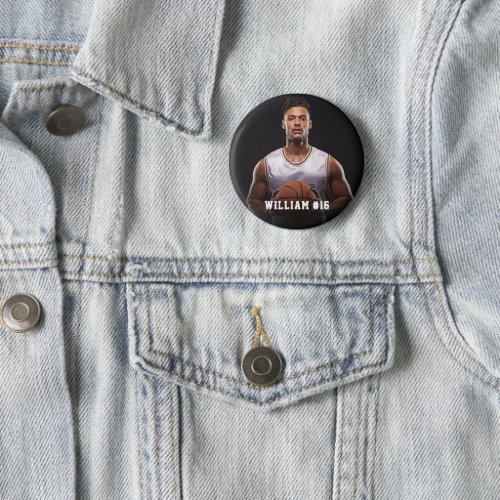 Your Photo Custom basketball or Your Sport Round  Button