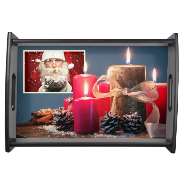 YOUR PHOTO custom Christmas serving trays (Front)