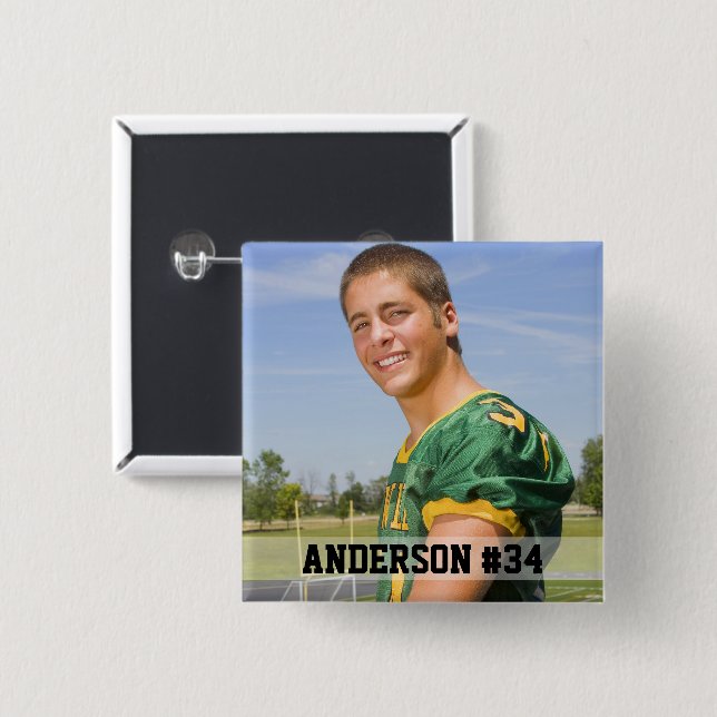 Your Photo Custom Football or Your Sport Button (Front & Back)