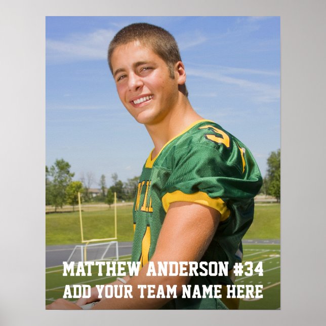 Your Photo Custom Football or Your Sport Frameable Poster (Front)