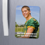 Your Photo Custom Football or Your Sport Magnet<br><div class="desc">Your Photo Custom Sports Magnet. Add your photo,  name and number. Great for your favorite local athlete in football,  baseball,  softball,  soccer,  tee ball,  little league and more.</div>