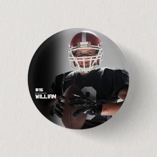 Your Photo Custom Football or Your Sport Round But Button