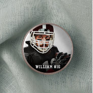 Your Photo Custom Football Or Your Sport Round But Button at Zazzle