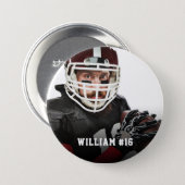 Your Photo Custom Football or Your Sport Round But Button (Front & Back)