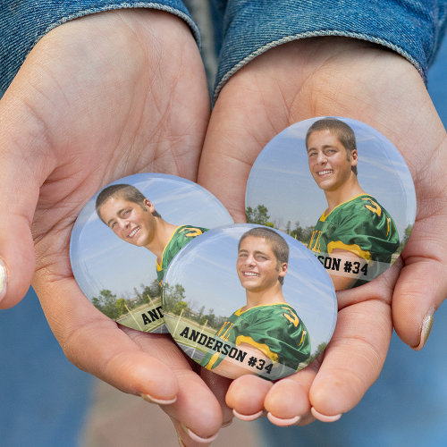 Your Photo Custom Football or Your Sport Round Button