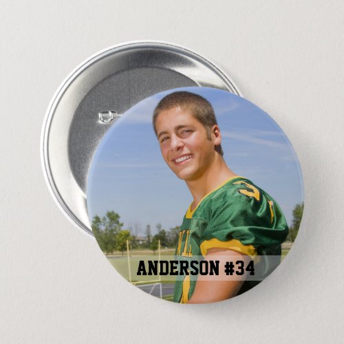Your Photo Custom Football or Your Sport Round Button