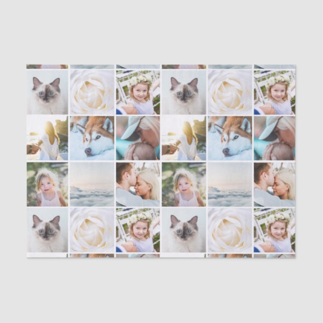 Your Photo Custom Grid Collage Tissue Paper (Front)