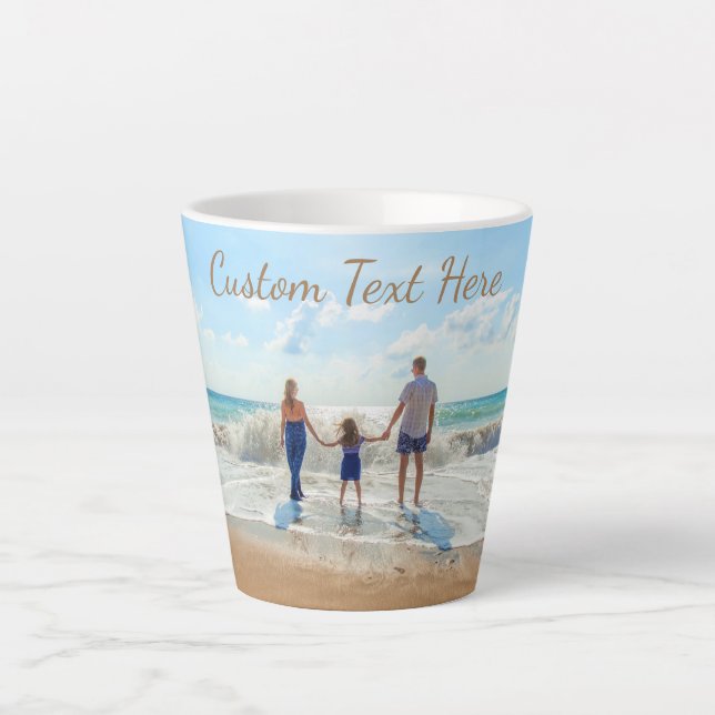 Your Photo Custom Latte Mug with Custom Text (Front)