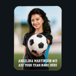 Your Photo Custom Soccer or Your Sport Magnet<br><div class="desc">Your Photo Custom Sports Magnet. Add your photo,  name and number. Great for your favorite local athlete in football,  baseball,  softball,  soccer,  tee ball,  little league and more.</div>