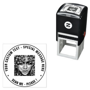 Your Photo Custom Text Address Self-inking Stamp