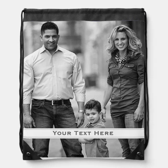 Your Photo Customizable Drawstring Backpack | Zazzle