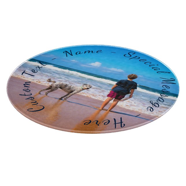 Your Photo Cutting Board with Custom Text (Corner)