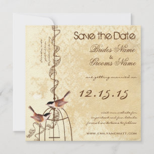 Your Photo Damask Bird Cage Wedding Save the Date