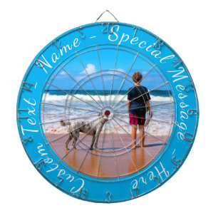 Your Photo Dart Board Gift with Custom Text Name