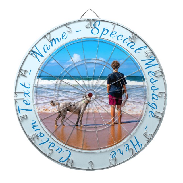 Your Photo Dart Board with Custom Text (Front)