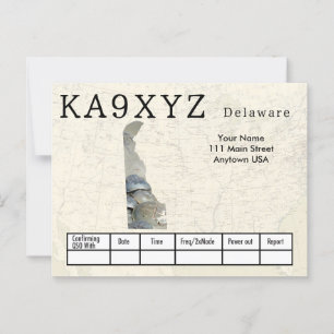Your Photo Delaware Shaped Cutout Custom QSL Postcard