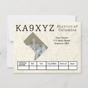 Your Photo District of Columbia Cutout Custom QSL Postcard