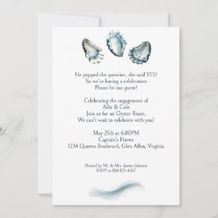 Your Photo Elegant Oyster Roast Engagement Party Invitation