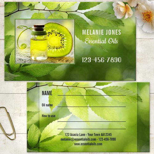 Your Photo Essential Oils Aromatherapy Business Card